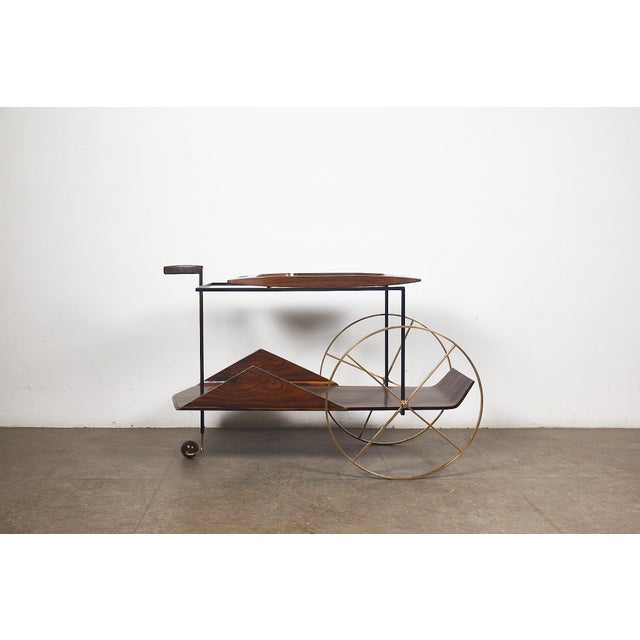Vintage Brazilian Trolley by Jorge Zalszupin, 1960s, in Restored conditions. Designed 1960 to 1969 I have official proof...