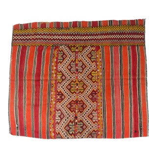 Mid 20th Century Vibrant Red, Orange & Yellow Flatweave Kilim For Sale