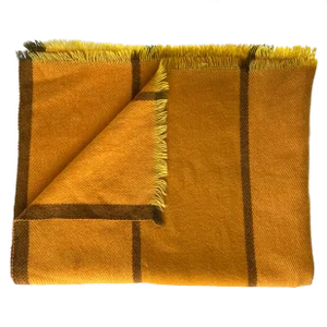 Vintage Danish Modern MCM Striped Pure Wool Blanket
