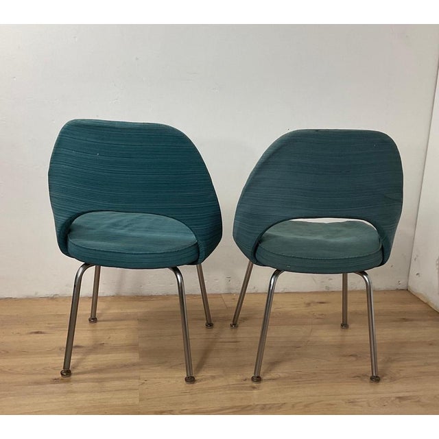 Set of Conference Chairs with Steel Legs by Saarinen, 1960s For Sale - Image 9 of 15