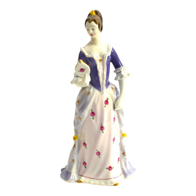 Holloháza Porcelain Figurine Lady With Mirror For Sale