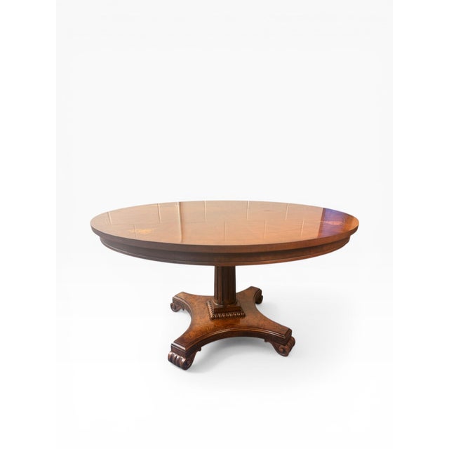 1990s 1990s Attributed to Ralph Lauren for Henredon Regency Style Inlaid 54” Round Dining Table For Sale - Image 5 of 11