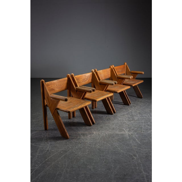 Architectural Dining Chair Set, 1960s, Set of 4 For Sale - Image 3 of 14