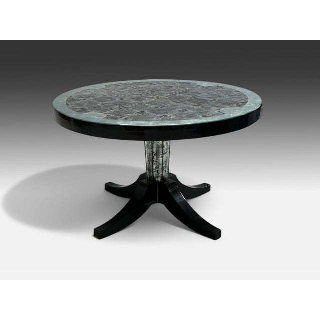 Maison Jansen Style, Hollywood Regency, Distressewd Mirror, Center Table, 20th C. This elegant and sophisticated center...