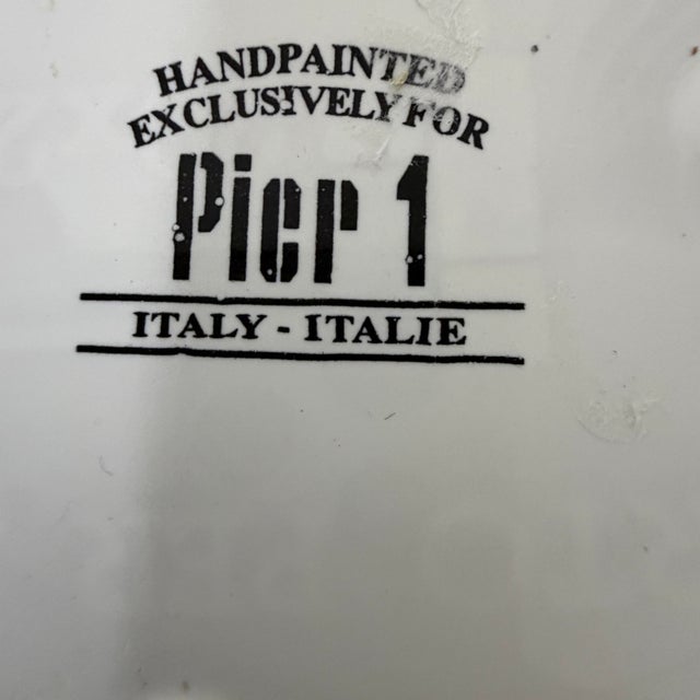 Late 20th Century Vintage Hand Painted Ceramic Trivets Made in Italy - A Pair For Sale - Image 5 of 5