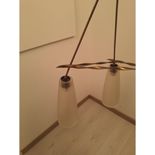 Vintage Pendant Light with Twisted Brass Structure from Fontana Arte, 1950s For Sale - Image 14 of 18