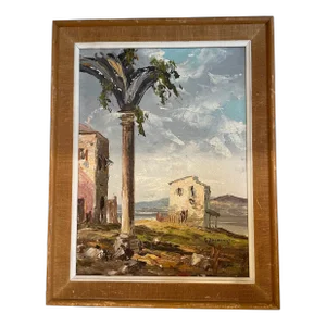 European Framed Oil on Canvas