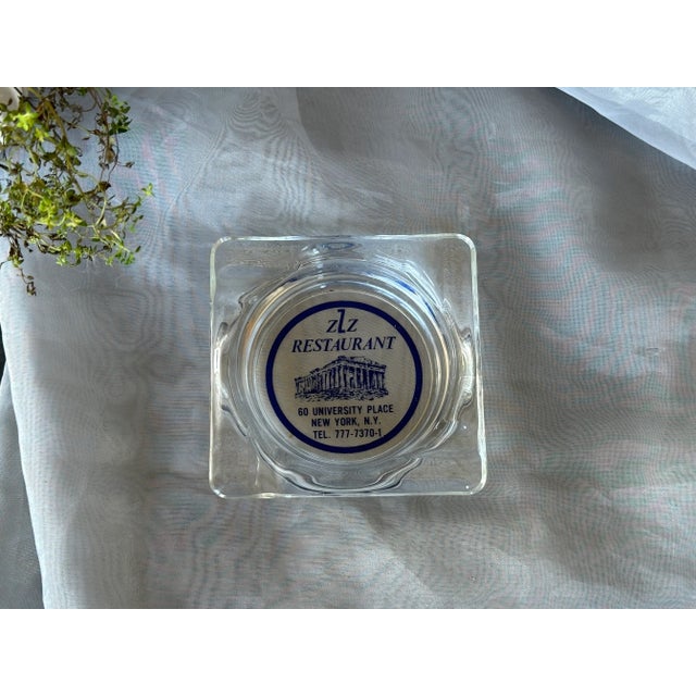 This vintage glass restaurant ashtray from the ZZZ Restaurant, 60 University Place, New York, is a little piece of...