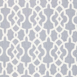 Schumacher Summer Palace Fret Fabric in Wisteria For Sale