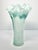 Murano Contemporary Murano-Style Italian Sea Green Blue Ruffled Swirl Tall Vase For Sale - Image 4 of 8