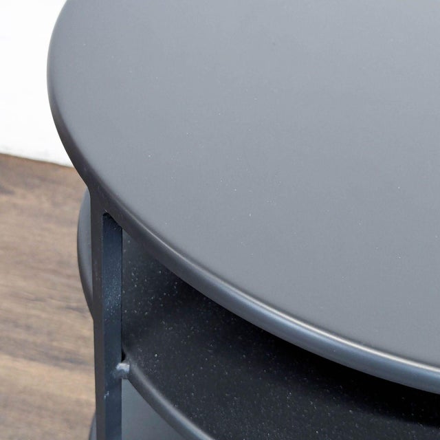 Room & Board Room & Board Slim Round End Table With Shelves in Natural Steel For Sale - Image 4 of 4
