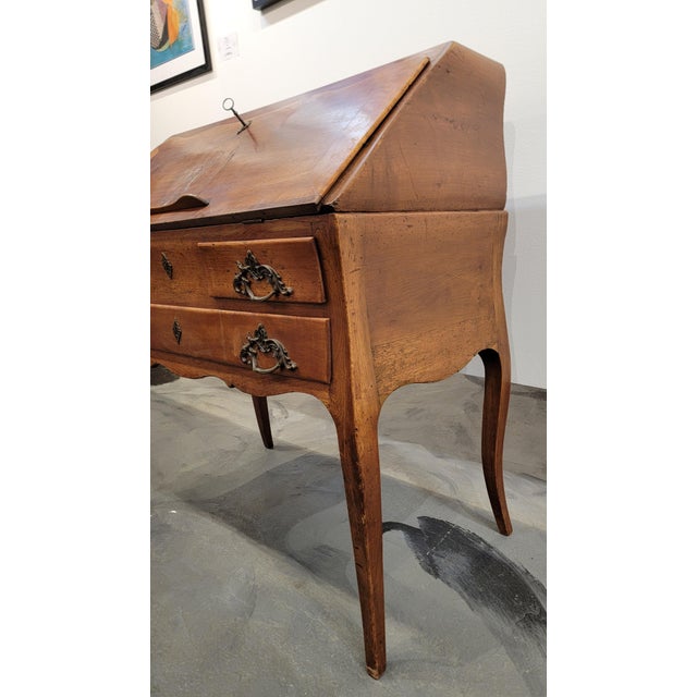 Brown Louis XV Style Country French Slant Front Desk Circa. 1800 For Sale - Image 8 of 18
