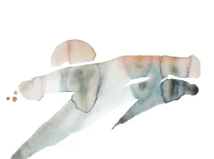 "Sunset No. 17" Contemporary Original Abstract Sunset Watercolor Painting by Elizabeth Becker