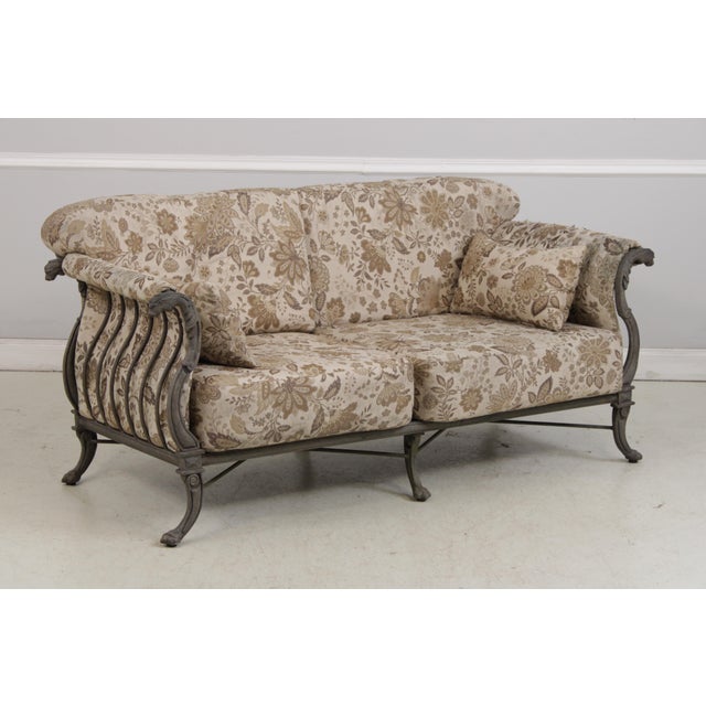 Traditional Woodward Outdoor Cast Aluminum Sofa & Chair For Sale - Image 3 of 18