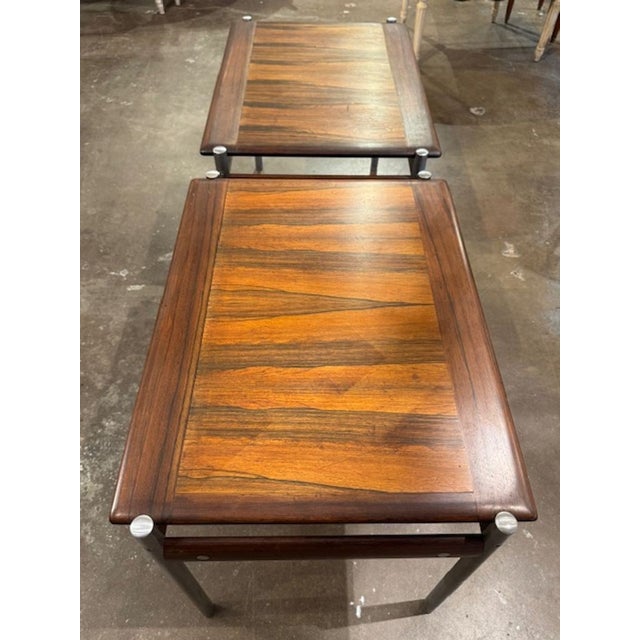 Norwegian MCM Rosewood Side Tables For Sale - Image 4 of 7
