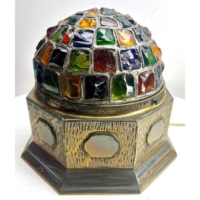 Goldenrod Arts & Crafts Chunk Glass Globe Light by Peter Marsh for Nader, 1940 For Sale - Image 8 of 14