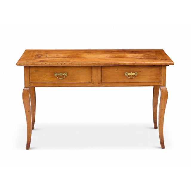 French Provincial 18th-Century French Provincial Louis XV Fruitwood Bureau Plat Writing Table, Circa 1760 For Sale - Image 3 of 11