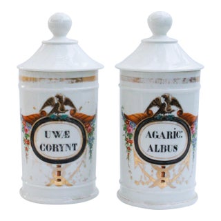 19th Century Neoclassical Apothecary Jars - Set of 2 For Sale