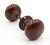 Antique dark brown ceramic passage door knobs paired with one cast iron rosette and keyhole. The original mounting screws...