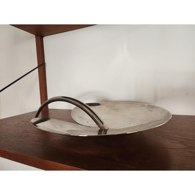 Mesa Italy Stainless Steel Fruit Platter | Mid-Century Modern Biomorphic Tray For Sale - Image 4 of 16
