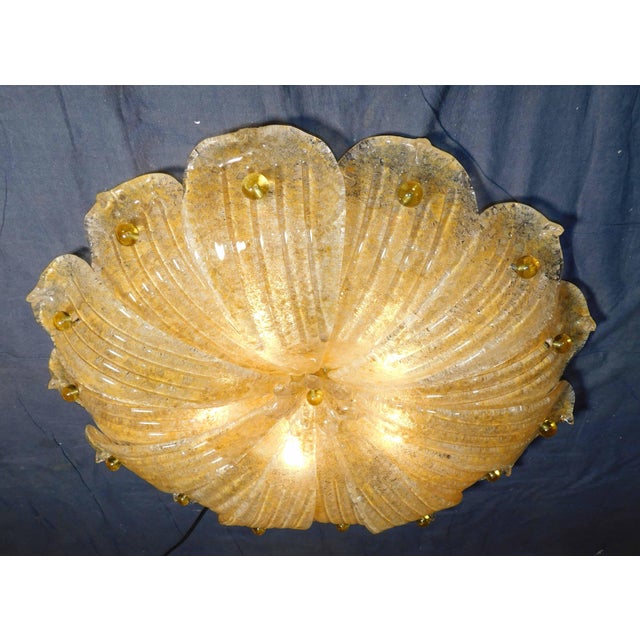 20th Century Amber Graniglia Murano Flush Mount For Sale - Image 6 of 7