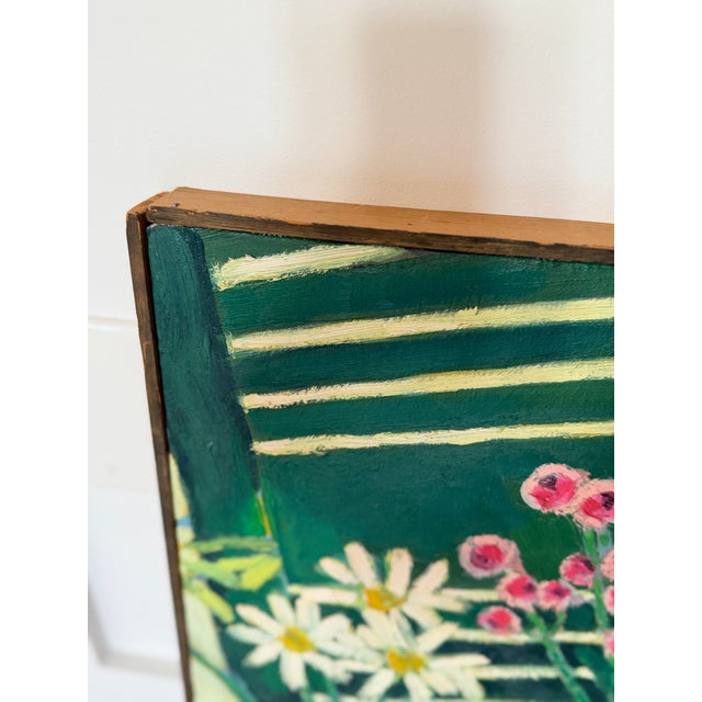 Wood 1980 Robert Wood Floral Still Life Painting For Sale - Image 7 of 7