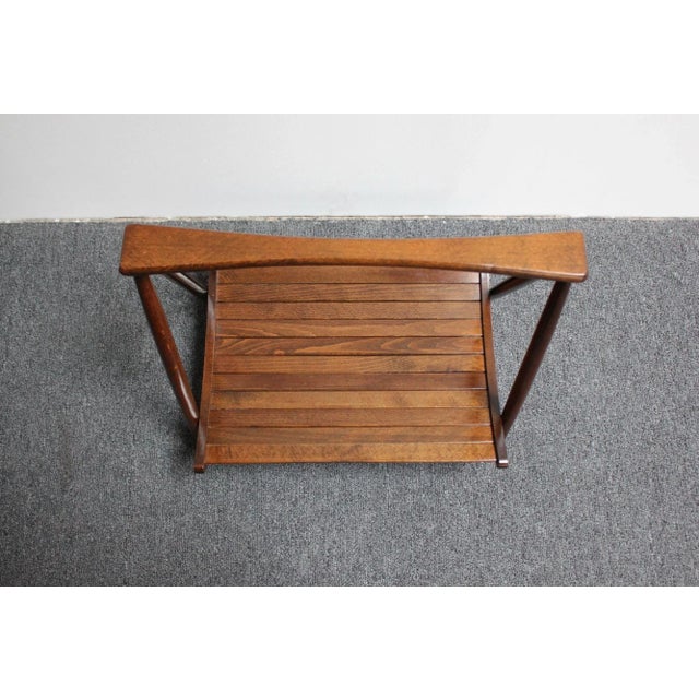Vintage Yugoslavian Nasco Stained Beechwood Collapsible Magazine Rack