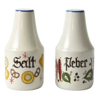 Danish Salt and Pepper Shakers from Knabstrup, 1960s, Set of 2 For Sale