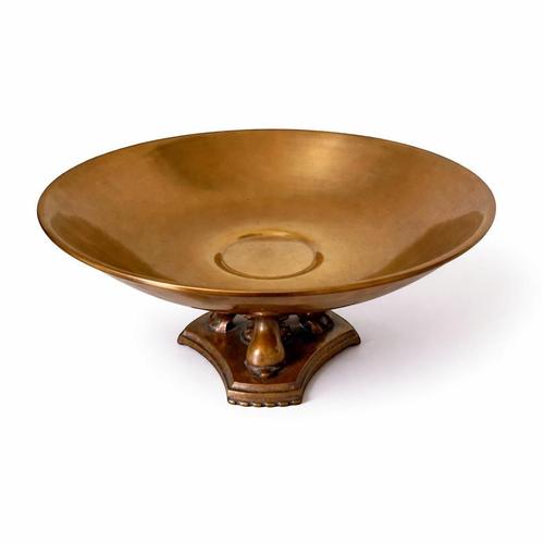 Swedish Art Deco Bronze Centerpiece Bowl with Dolphin Base, 1930s For Sale - Image 6 of 10