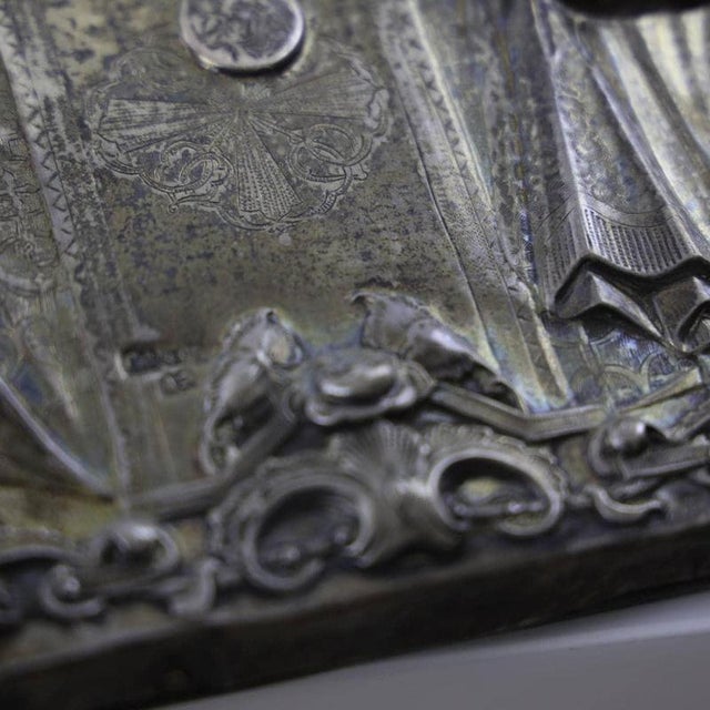 Icon of Saint Nicholas, 1865, Wood and Silver For Sale - Image 11 of 15