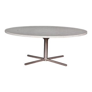 Marbled Quartz Round Cocktail Table From R&b For Sale