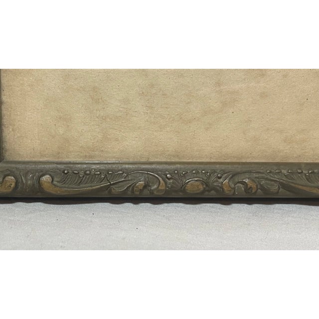 Off-white Antique 19th Century Orig ZHR Winter River Watercolor Realism Landscape Painting For Sale - Image 8 of 11