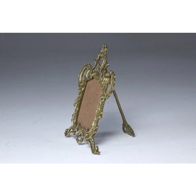 Victorian Early 20th-Century French Cast Brass Picture Frame, Victorian Revival For Sale - Image 3 of 13