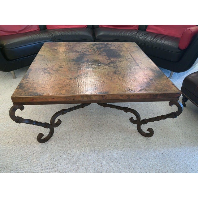Copper Hammered Wrought Iron Square Coffee Table Chairish
