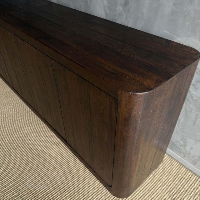 Solid Oak Sideboard or Cabinet With Push to Open Doors For Sale - Image 16 of 17