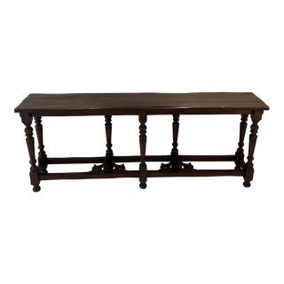 Paul Ferrante Walnut Console Table For Sale