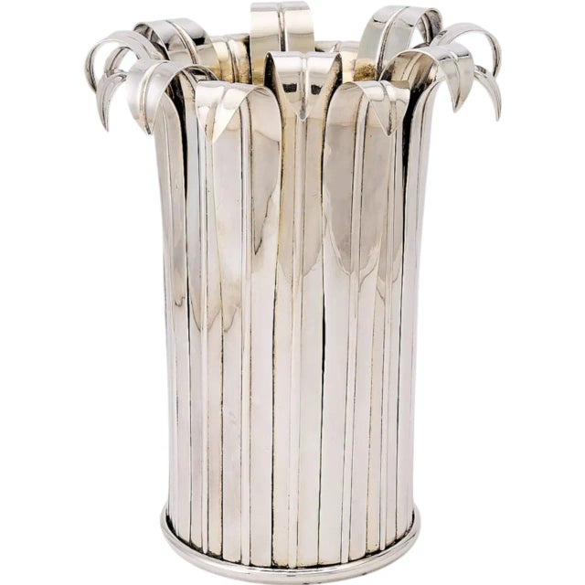 Vintage Christian Dior Paris Silver Plate Champagne Wine Cooler Barware For Sale - Image 12 of 12