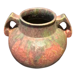 Large Roseville Carnelian II Two-Handled Vase, 1920s