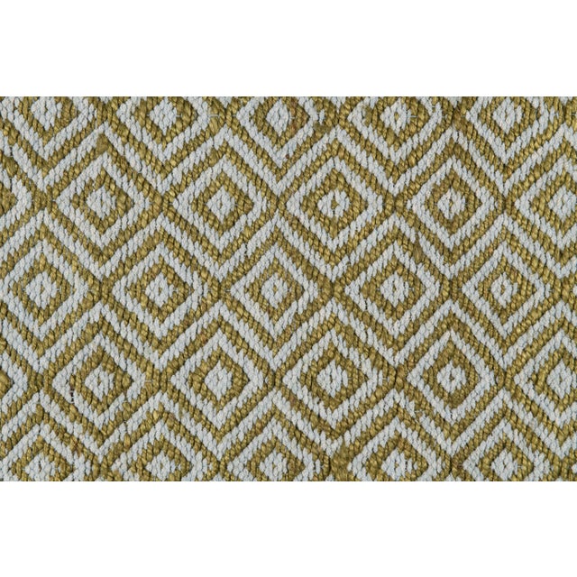 Transitional Part & Parcel Goods Textured Diamond Runner, 2’6”x8', Moss and Pale Blue For Sale - Image 3 of 4