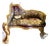 French Louis XV Loveseat Settee With Floral Garden Upholstery & Hand-Gilded Gold Leaf Frame For Sale