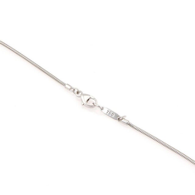 Mid 20th Century Mid 20th Century Tiffany & Co. 18k White Gold Feather Pendant Snake Chain Pendant Necklace For Sale - Image 5 of 6