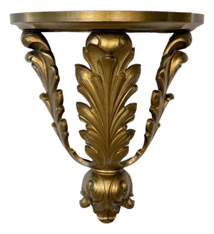 Vintage Hollywood Regency Rococo Gold Wreath Wall Shelf