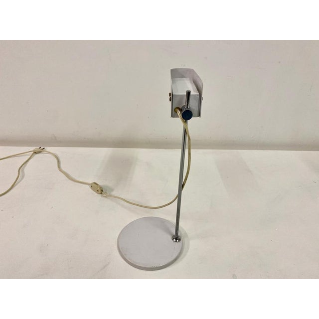 Desk lamp White painted metal shade Steel stem Italy 1960s UK Plug (up to 250V).The wiring of this item may be original...