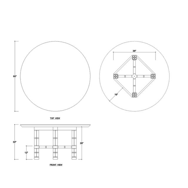 Palm Beach Regency Round Dining Table For Sale - Image 9 of 9