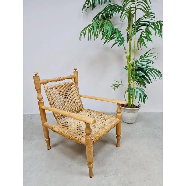 Vintage Armchair in the style of Adrien Audoux & Frida Minet, 1960s For Sale - Image 3 of 5