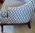 Mid Century Queen Anne Style Modified Wing Back Chair in Ikat Upholstery For Sale - Image 9 of 9