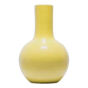 Early 21st Century Tall Citron Gooseneck Vase
