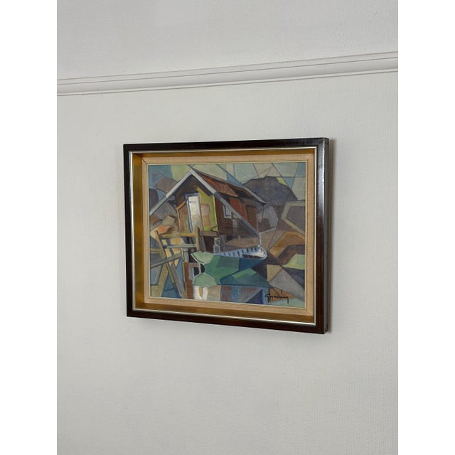 Evert Grynning, Lakeside Hut, 1960s, Oil on Canvas, Framed For Sale - Image 6 of 15