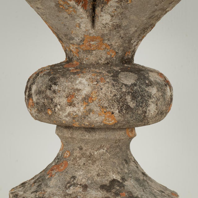Stone Antique French Carved Stone Fleur De Lis For Sale - Image 7 of 9