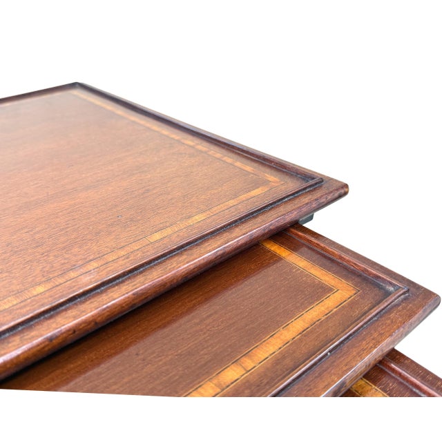 Antique Mahogany Quartetto Nesting Tables, 1880, Set of 4 For Sale - Image 13 of 15